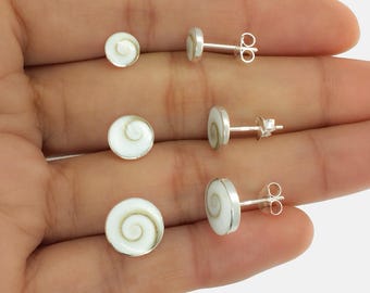 925 sterling silver Saint Lucia eye earrings for women, Shiva eye stud earrings
