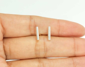 Pendientes de barra de plata 925 para mujer - niña, pendiente de barra, pendiente de barra pequeña, idea de regalo para mujer