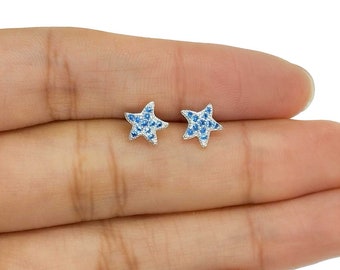 925 rhodium-plated silver starfish earrings for women - girls, starfish earrings, starfish earrings