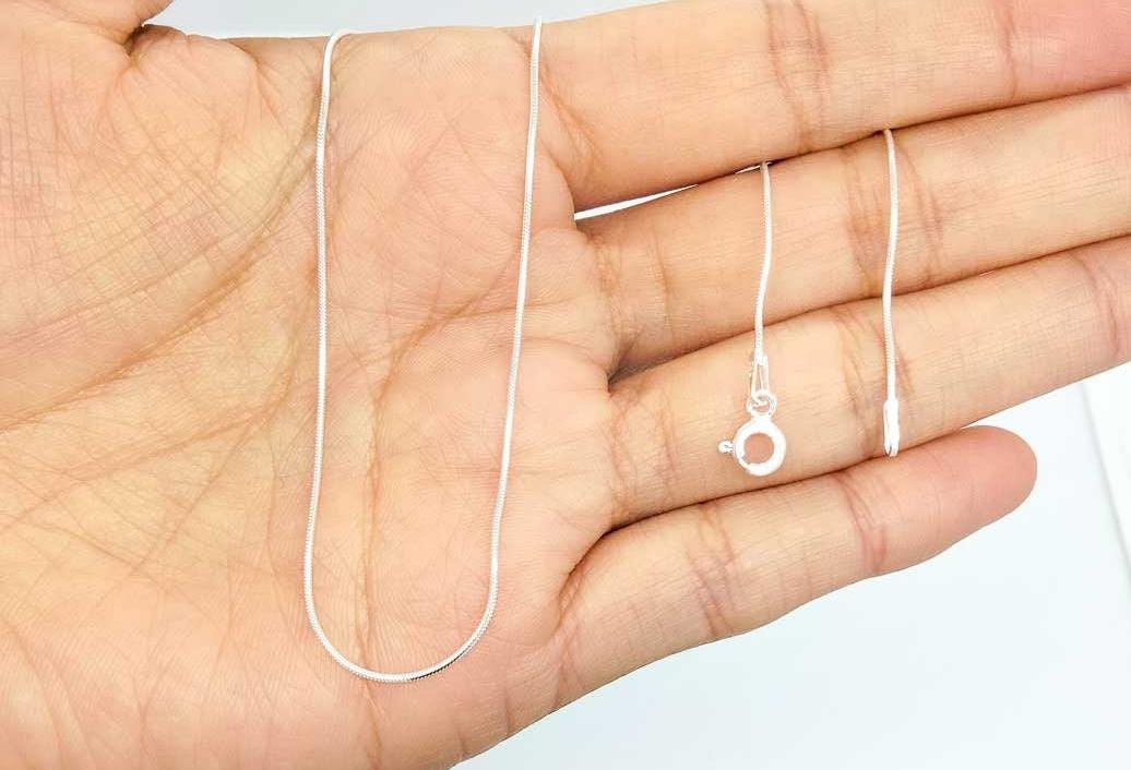 925 silver chain necklace mouse tail style, without pendant 40 cm 45 cm or 50 cm, women's silver chain for pendant, gift for women