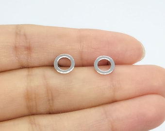 boucles d'oreilles cercle argent 925 rhodié pour femme, boucles d'oreilles cercle vide, boucle d oreille femme cercle, idée cadeau maman