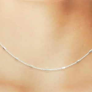 925 silver tube chain for women adjustable 38cm + 4cm, fine silver chain, fine silver chain for women, 925 silver women&#39;s chain necklace