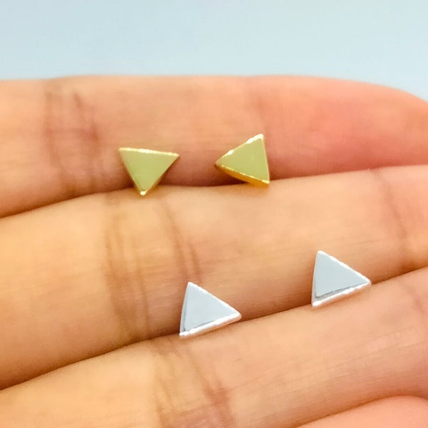 Triangle earrings in 925 silver or gold plated for women or girls - triangle earrings - gift idea for her