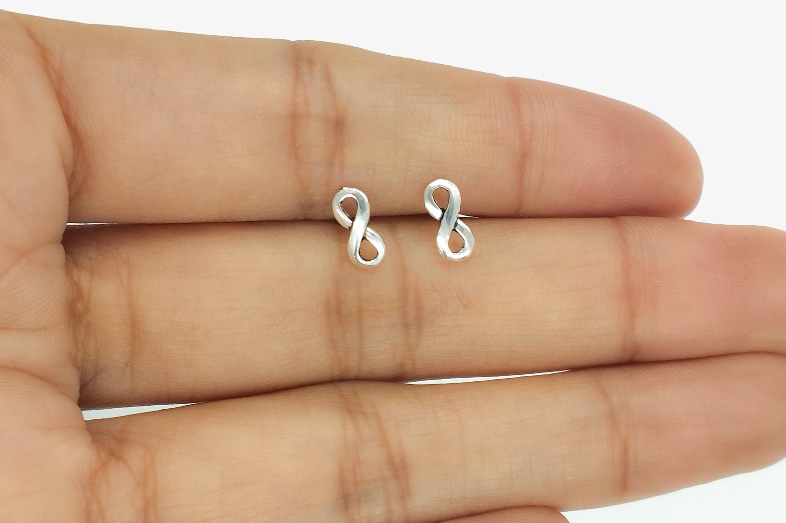 Orecchini A Perno Donna In Argento Sterling 925 Con Zirconi – Simbolo Infinito In Oro Rosa E Argento, Gioielli Eleganti Per Un Regalo Speciale