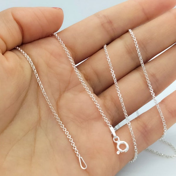 925/1000 silver diamond chain necklace for women without pendant 40 cm 45 cm, 50 cm 60 cm or 70 cm 1.4 mm Italian origin rolo style