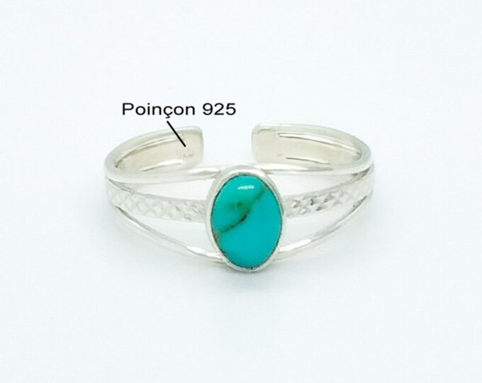 7 Bagues en argent avec turquoise iranienne (Neu (gemäss Beschreibung