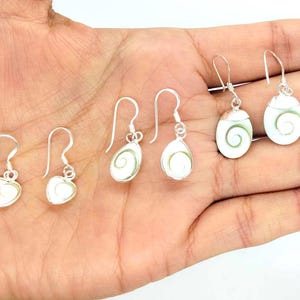 925 sterling silver Saint Lucia eye earrings for women, dangling hearts, drops or circles