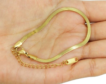 Pulsera de malla de serpiente en acero inoxidable dorado para mujer, pulsera ajustable, pulsera de malla, pulsera de malla para mujer, regalo para mujer