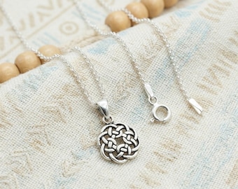 925 Sterling Silver Celtic Knot Pendant Necklace for Women, Celtic Knot Protection Necklace