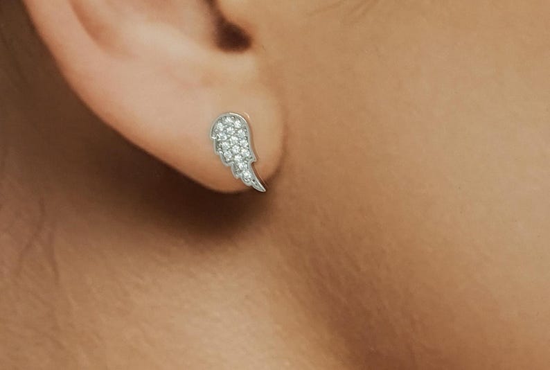 boucle d oreille aile d ange argent