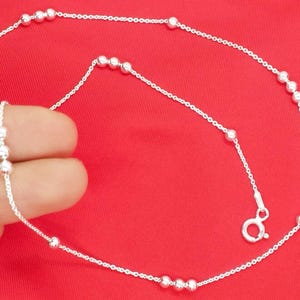 925 Silver Ball Chain Necklace / Women's Necklace With