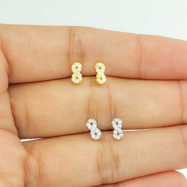 Boucles d’oreilles infini argent 925 pour femme - fille, boucles d'oreilles signe infini, boucles d'oreille symbole infini - cadeau femme