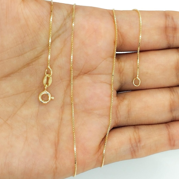 Women's 925 sterling silver gold-plated Venetian link chain, 40, 45, 50 cm, Italian origin