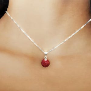 Red coral and 925 silver necklace for women, coral pendant, red coral necklace, red coral necklace for women, gift for women