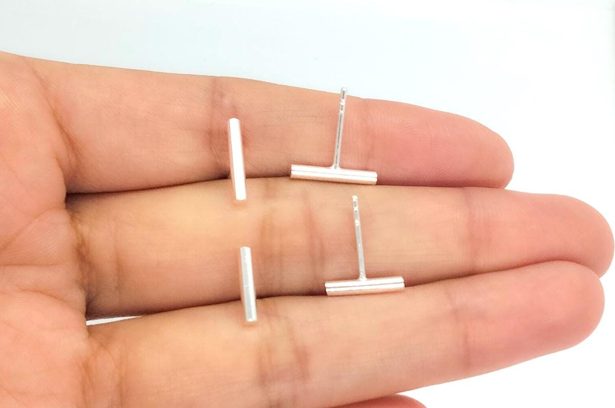 Boucles D'oreilles Pendantes Barres En Argent Sterling 925 - Modèle BO277 (neuf Avec étiquettes)