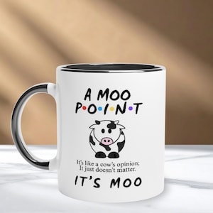 Mug A Moo Point Cow : cadeau fantaisie amusant, céramique 11 oz