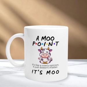 Mug A Moo Point Cow : cadeau fantaisie amusant, céramique 11 oz