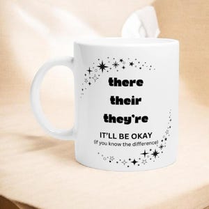 Tasse à café en céramique de 11 oz, leur grammaire, 11 oz