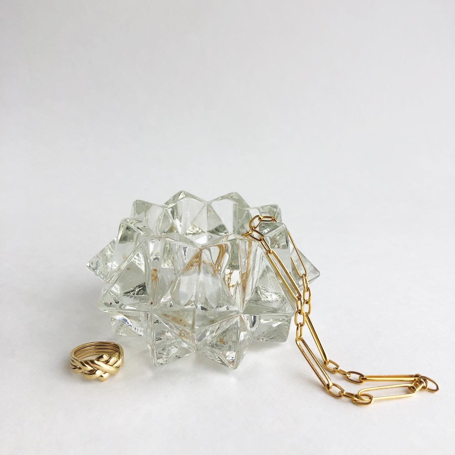 Vintage Avon Starburst Clear Glass Votive Candle Holder Etsy