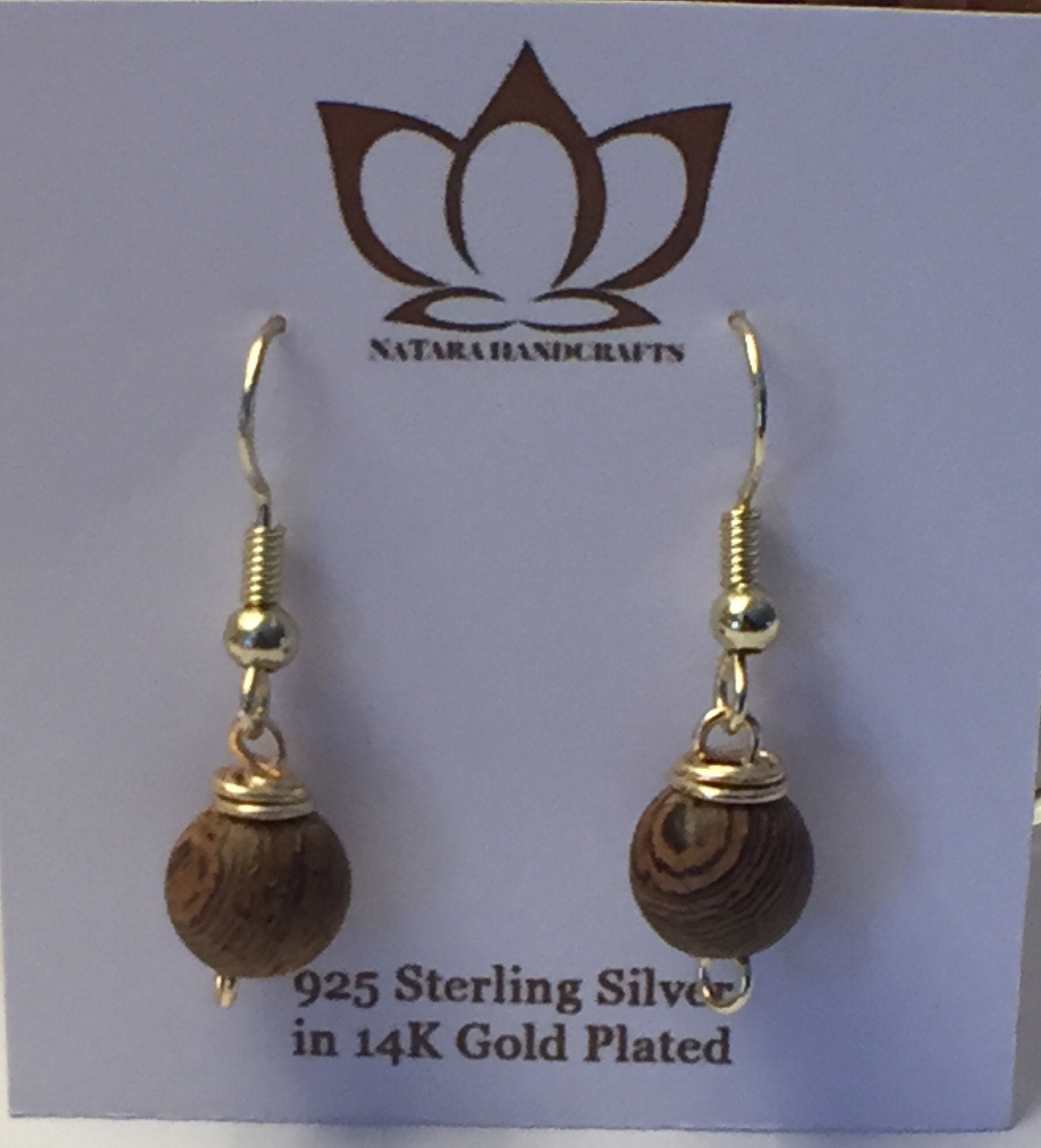 Dark spacer beads earrings with Sterling silver in 14K gold Etsy