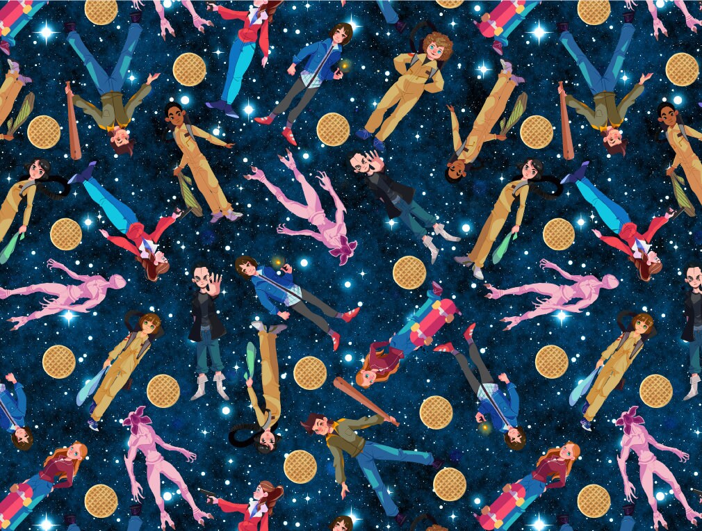 Stranger Things Seamless Pattern Print Fabric Etsy