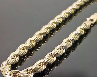 10k Gold Filled THICK 7mm Princess Diamond Cut Chain