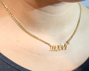 Christian IIIXVI 3:16 Roman Numerical Logo Gold Necklace