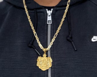 5mmThick Luxury Italian Milano 14k Gold Hawaiian Coat of Arms Pendant