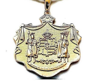 14k Yellow Gold Hawaii Crest Lapel Pin 14k Yellow Gold Hawaii Crest Lapel Pin