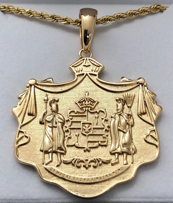 14kt Hawaiian Coat of Arms Gold Pendant