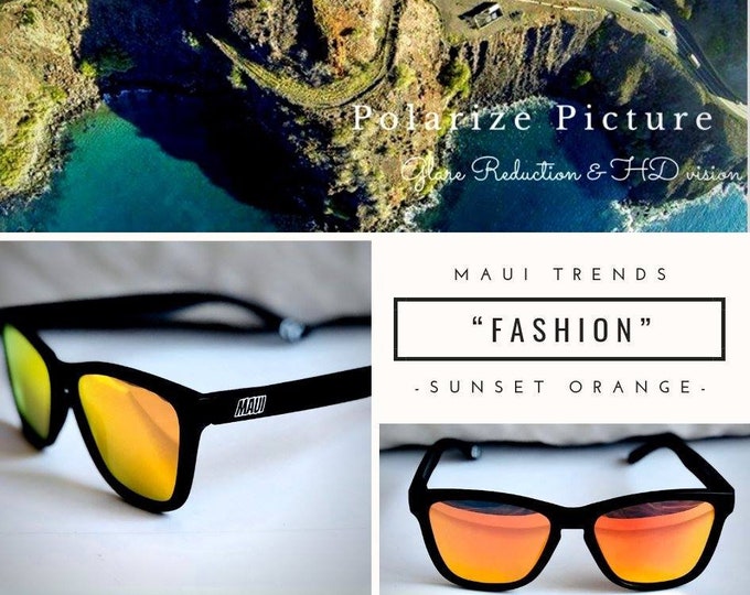 Maui Trendz “SUNSET ORANGE” ROUND Polarized Sunglasses