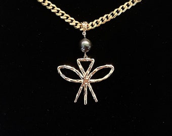 14k Gold Kanaka Maoli Pendant with 8mm Cuban Chain