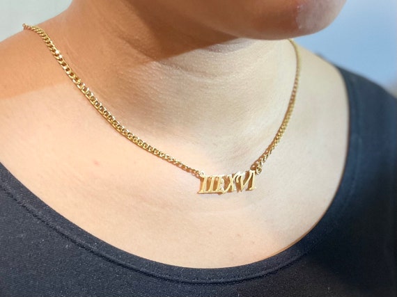 Christian IIIXVI 3:16 Roman Numerical Logo Gold Necklace