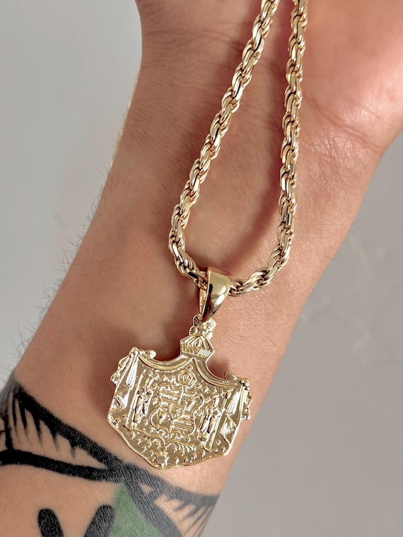 14kt HAWAIIAN CREST 4MM  22” Solid 925 Sterling Gold Chain Stamped + Hawaiian Flag INCLUDED!