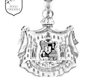 14kt. Gold Enamel Hawaiian Coat of Arms Custom Pendant