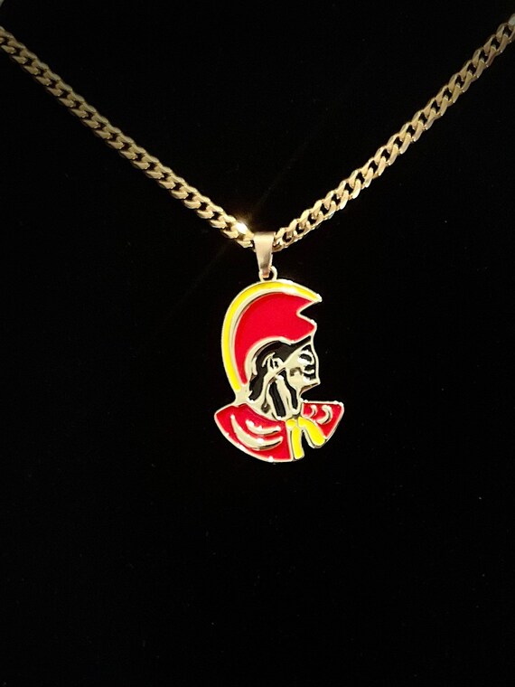 14k Gold 8mm Thick Cuban Chain w/ Kamehameha Hawaiian Pendant