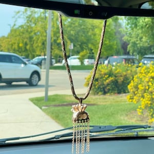 Gold Hawaiian Ikaika Helmet Rear View Mirror Decor