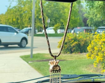 Gold Hawaiian Ikaika Helmet Rear View Mirror Decor