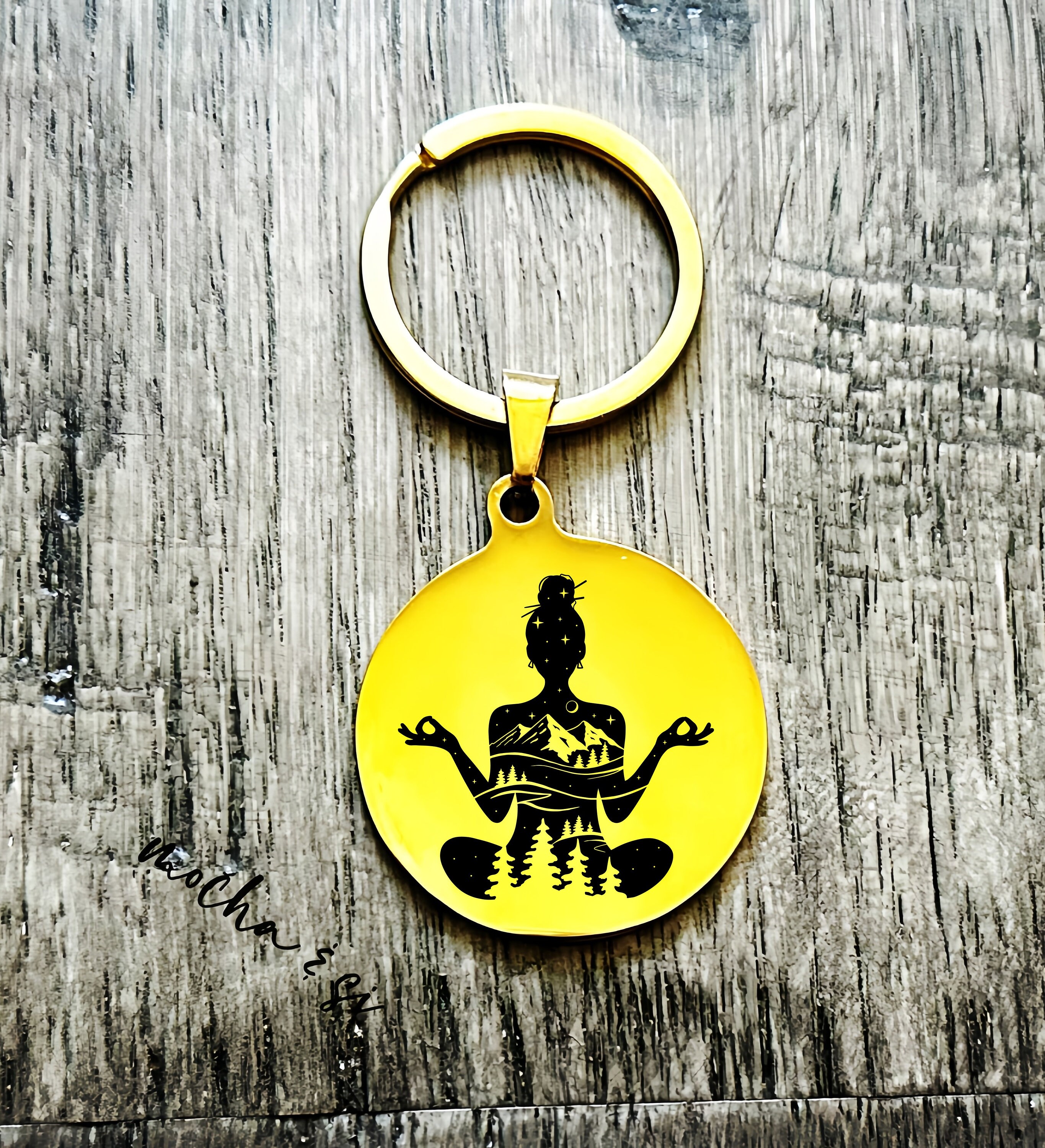 Zen Keychain Personalzied Meditation Keychain With Name, Yoga Bag Charms,mental ...