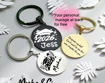 Personalized Class of 2026 Graduation Gifts keychain, Back to School, Inspirational College High School Graduation Gifts for Son Daughter