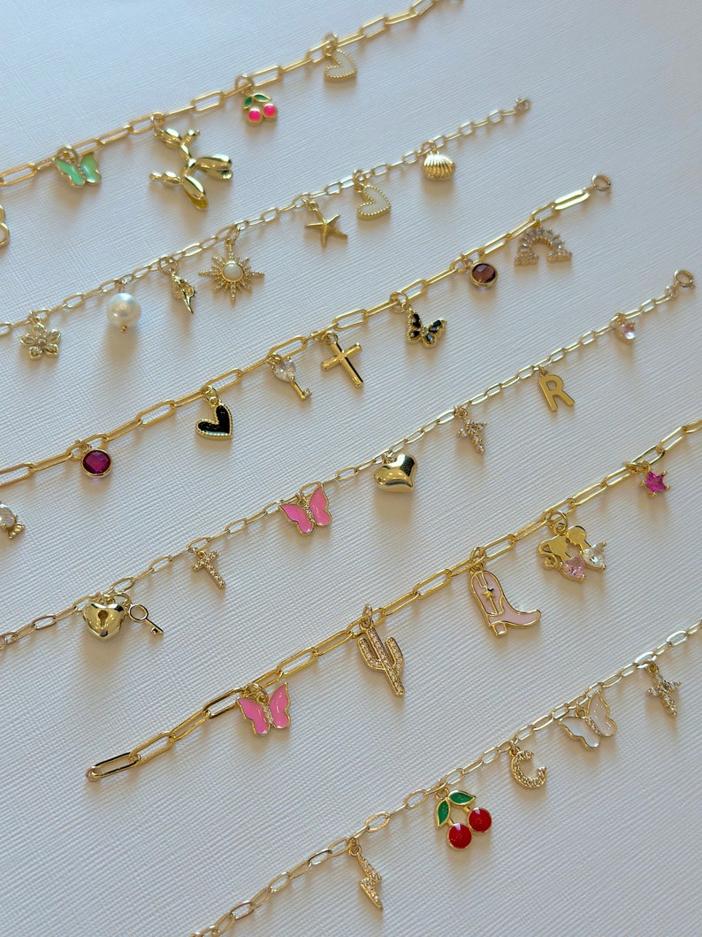 Custom Charm Bracelet make your own charm bracelet gold charm bracelet create your own charm bracelet image 3