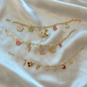 Custom Charm Bracelet | Gold Plated, Personalized Jewelry