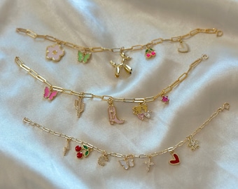 Custom Charm Bracelet | make your own charm bracelet | gold charm bracelet | create your own charm bracelet