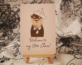 Welcome to my Otter Chaos | Postcard DIN A6, climate neutral, sweet, gift, creative, painting, writing, drawing