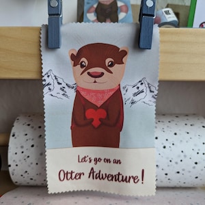 Otter glass cleaning cloth, glasses cleaning cloth with &quot;Let&#39;s go on an Otter Adventure&quot; motif | Microfiber cloth | perfect for all adventurers