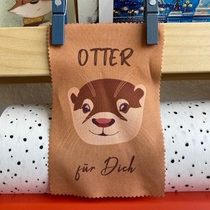 Otter-Glasreinigungstuch, Brillenputztücher mit Motiv "Otter für Dich" | Mikrofaser Tücher | süßes Geschenk von Hand bedruckt
