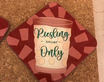 Riesling -sour- Only Coaster | Palatinate Wine Vibes | Wine festival, gift, wine, wine spritzer