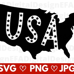 Usa Map SVG, USA States Map 4th of July T-Shirt, America Patriotic Png, Jpg, Svg, Clipart, Shirt, Cricut File, Cut file, Instant Download