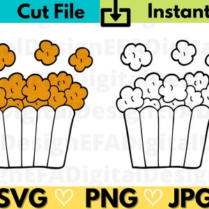 Popcorn Svg, Cinema Svg, Popcorn Box, Popcorn Jpg&Png, Movie Theme Svg File, Popcorn Bundle Cricut File, Cut file,Instant Download
