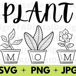 植物ママギフト SVG ファイル、女性用デカール、SVG、JPG、ステッカー クリップアート ファイル、シャツ デザイン、Cricut ファイル、カット ファイル、即時ダウンロード
